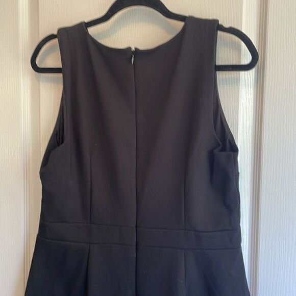 Loft A-Line Dress Black Ponte Eyelet Hem Dress - 12 - Great Condition - Picture 6 of 7